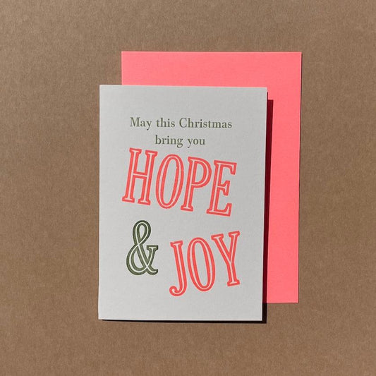 Hope and Joy christmas card. Text reads "May this Christmas bring you Hope & Joy"