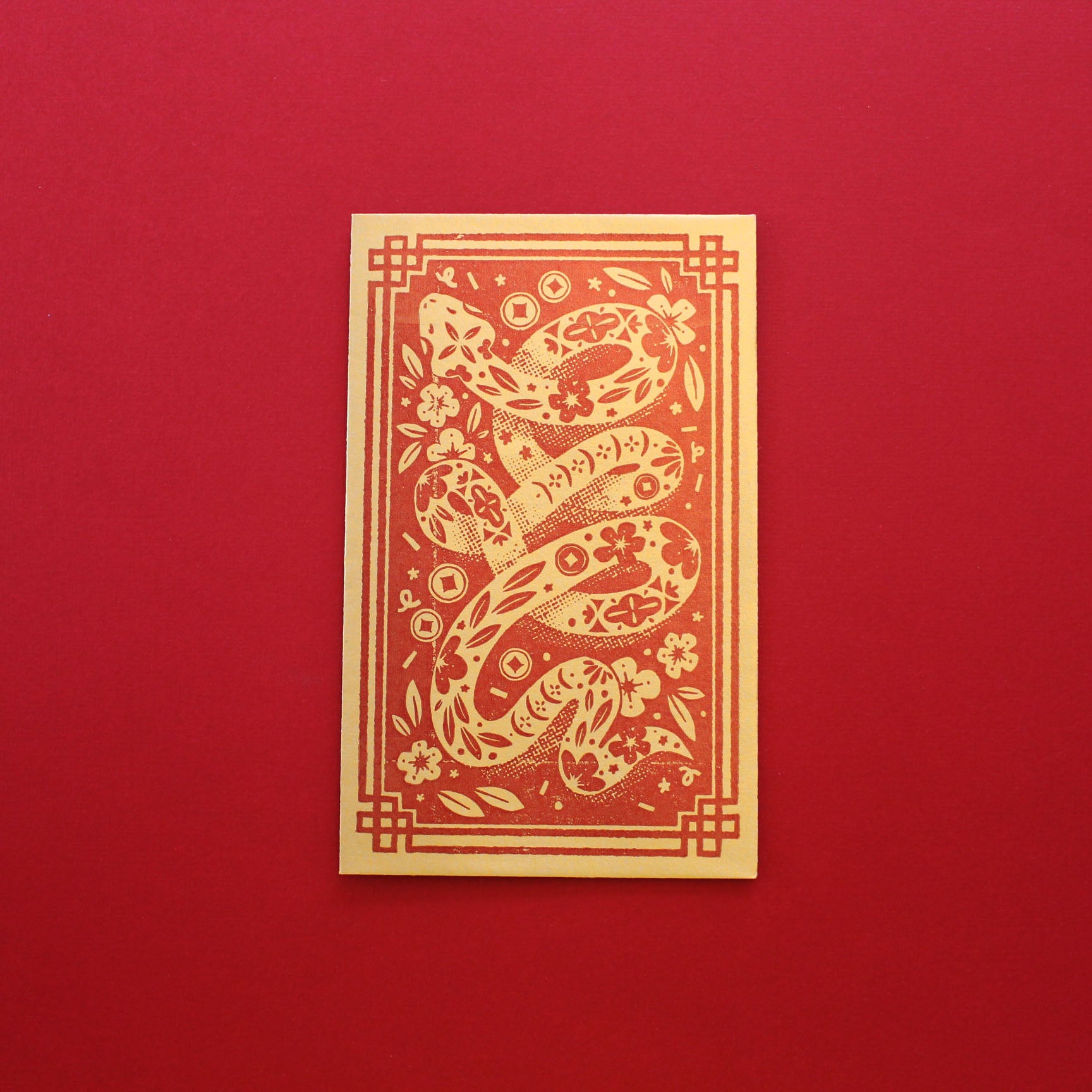 Year of the Snake Red Packet wth a red background.