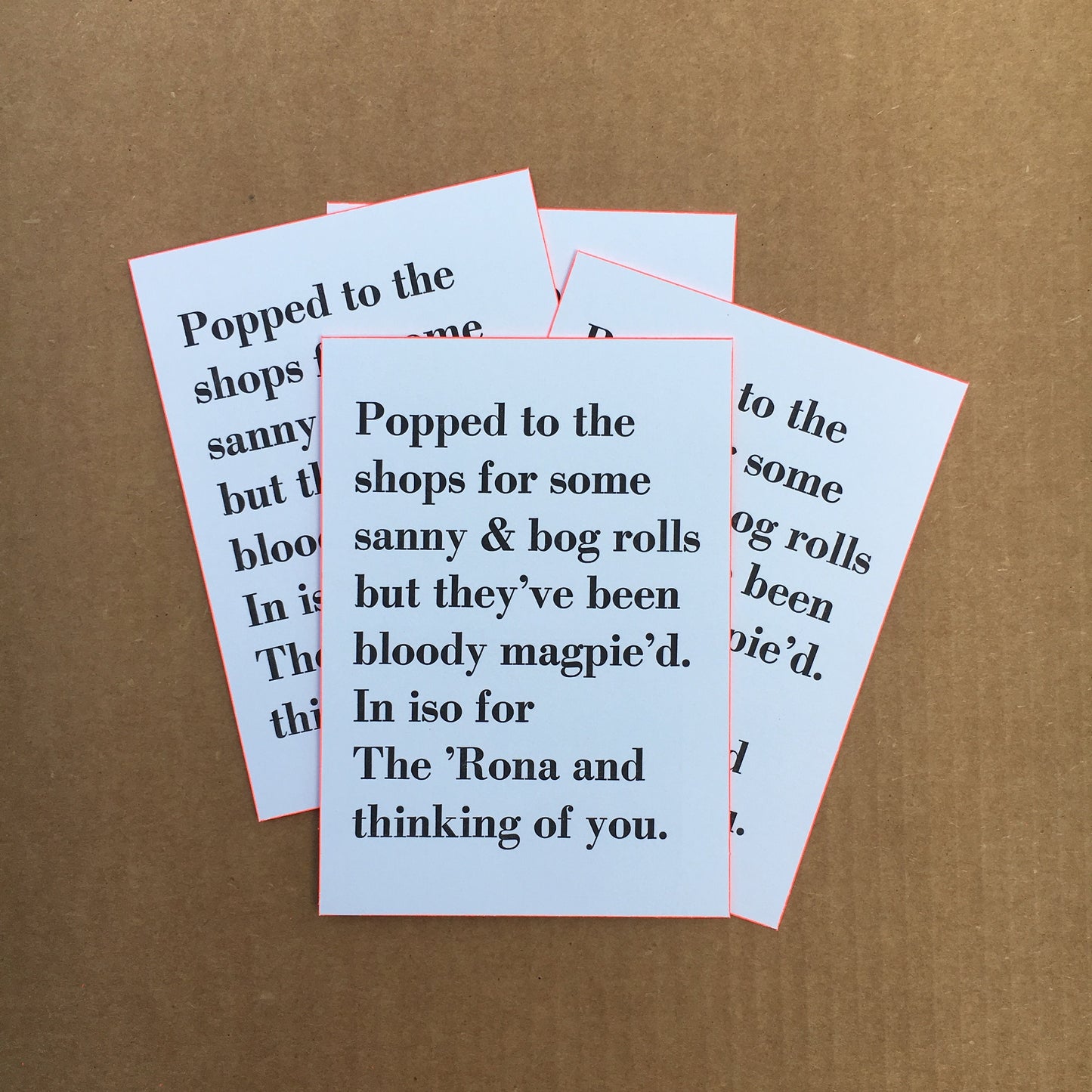 Sanny & Bog Rolls Letterpress Postcard