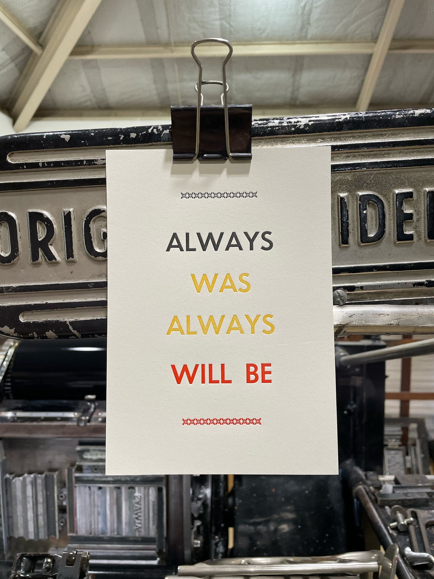 Always Was Always Will Be (Aboriginal Land) - A5 Letterpress Print